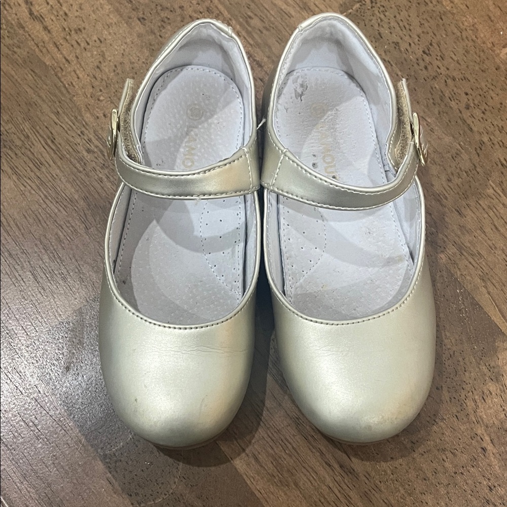 Elegant Gold Kids Mary Jane Dress Shoes